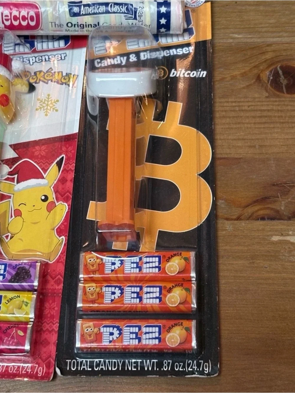 Pikachu & Bitcoin PEZ Candy Dispenser Duo - Original Necco Sealed